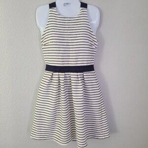 Candie’s Women’s Navy & White Striped Fit-and-Flare Dress Size Medium